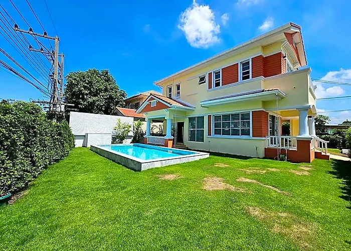 Family With Private Swimming Pool